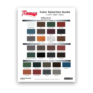 Super Loc 16 standing seam panel color selection guide