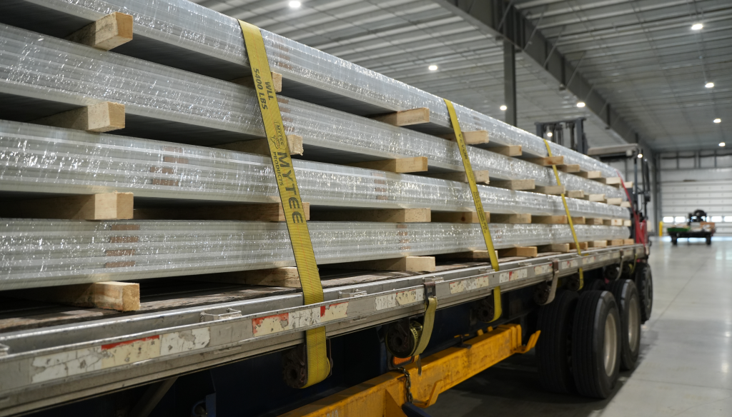 Standing Seam loaded on trailer