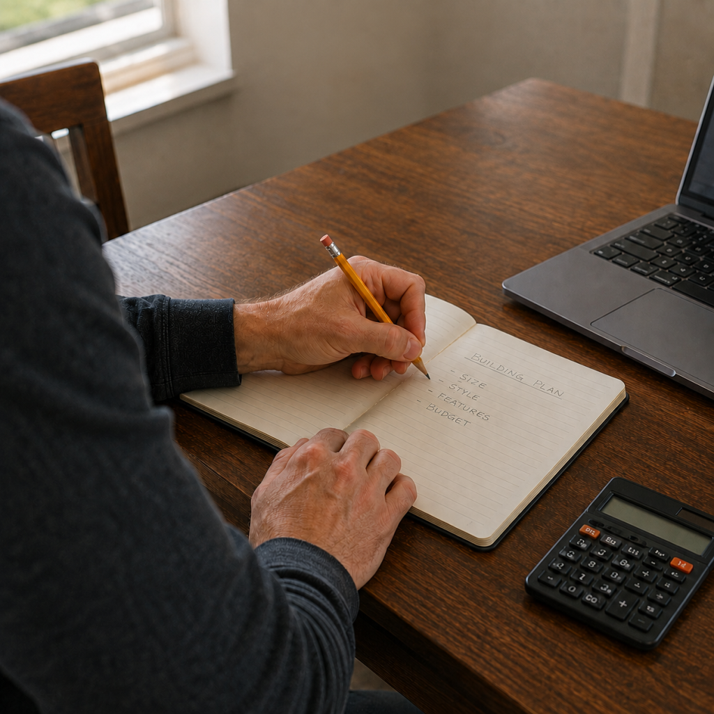 Sales staff member preparing a building quote