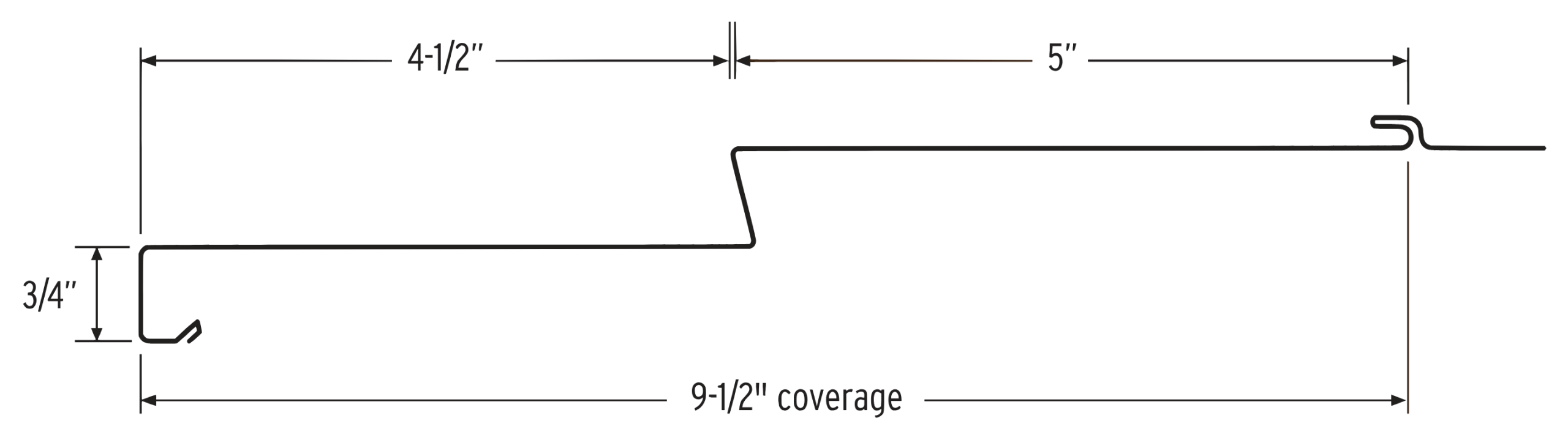 Signature Double Lap panel profile with 9-1/2 inch coverage dimensions
