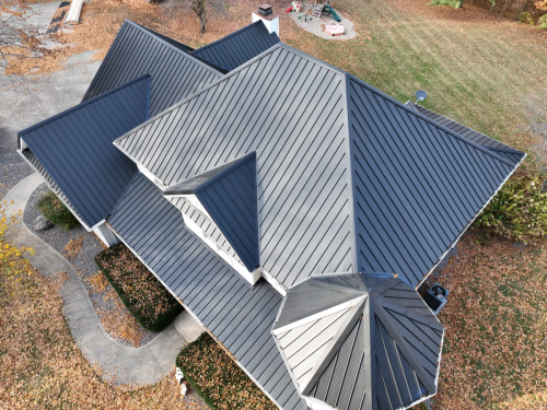 Black Crinkle Finish Metal Roof