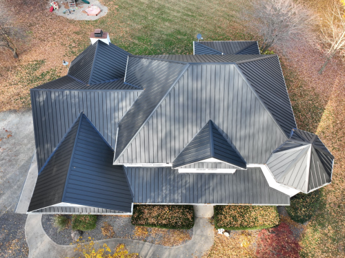 Black Crinkle Finish Metal Roof